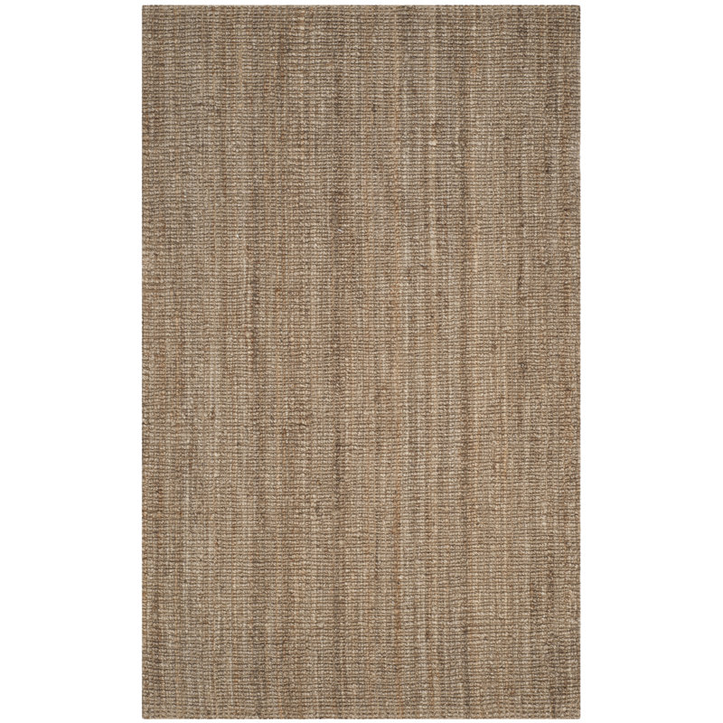 Alda Jute Natural / Gray Area Rug, Rectangle 6' x 9'