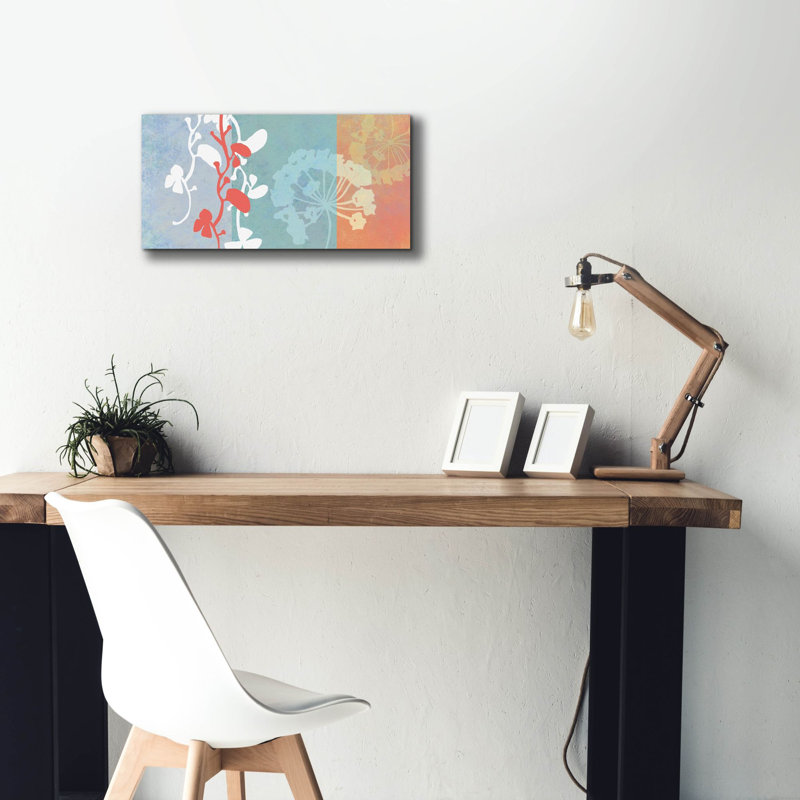 «Coral Flowers» par Jan Weiss, art mural sur toile, H 12 po x l 24 po x P 0,75 po