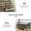 Banc de rangement extérieur 27 gallons en PE, bleu foncé avec coussin de confort et poignées de transport portables