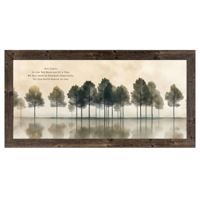 Our Family Is Like The Branches Of A Tree Wall Art – Neutral Tree Reflection Family Quote