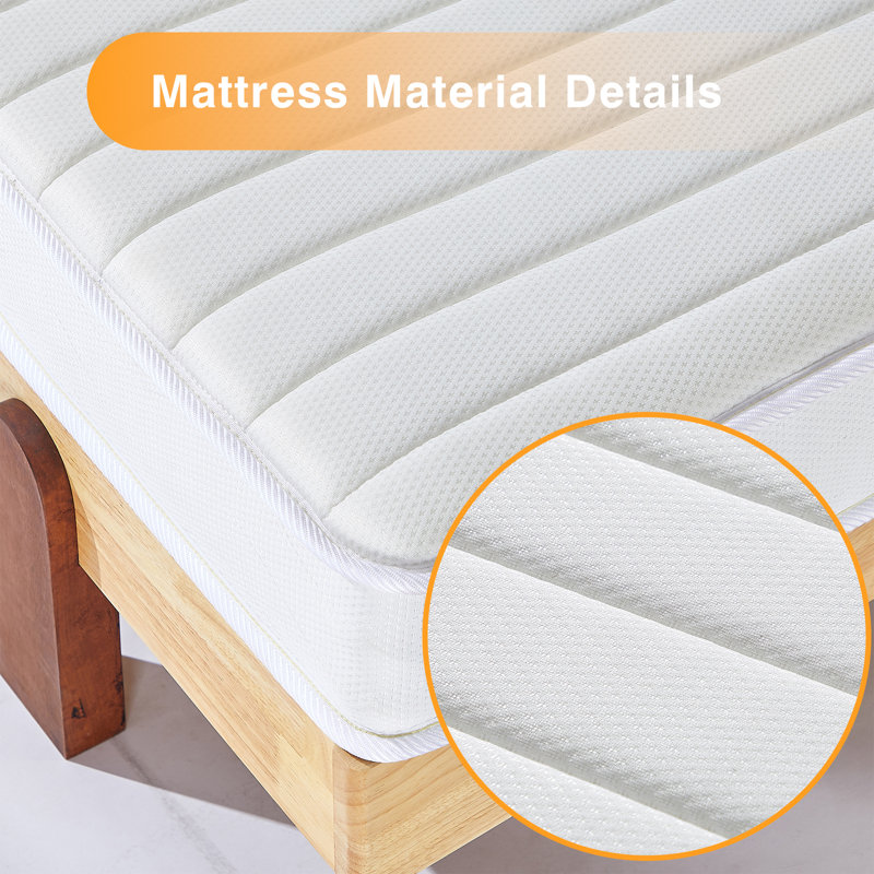 Twin White Gel Memory Foam Innerspring Sofa Bed Mattress