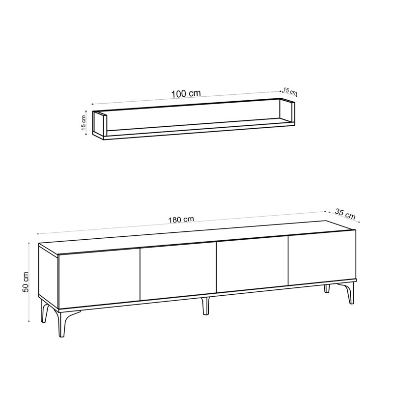 Honea Unfinished TV Stand for TVs up to 50"