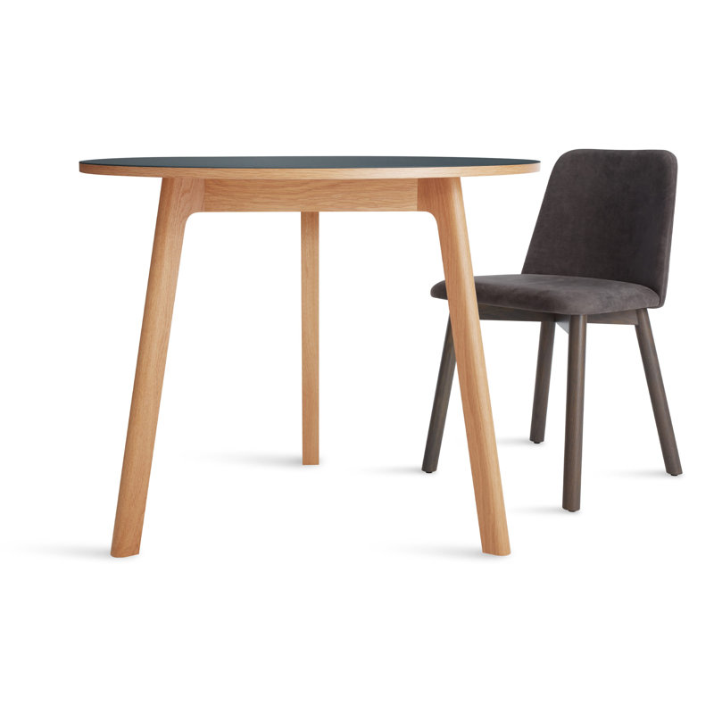 Apt Café Round Dining Table, Putty, 36" W x 36" L, White Oak