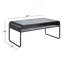 Coffee Table Metal Frame With Open Shelf Concrete Gray And Black.