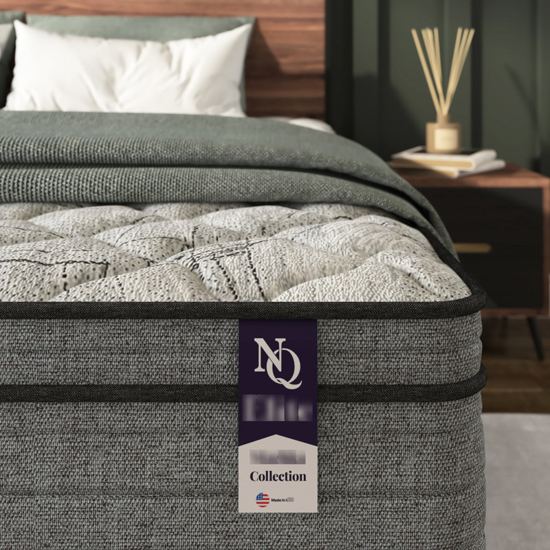 Matelas simple en mousse viscoélastique gélifiée rafraîchissant 10 pouces, relief, faible transfert de mouvement, eau, fonctionne avec base réglable, composition du matelas à ressorts gris et blanc