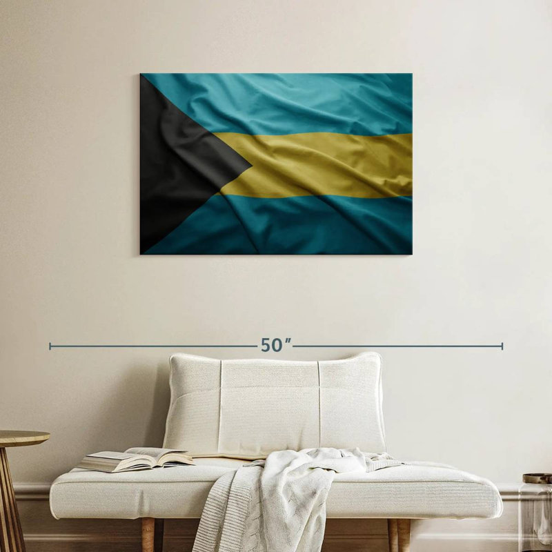 Borges Waving Bahamas Flag, 24" H x 36" W