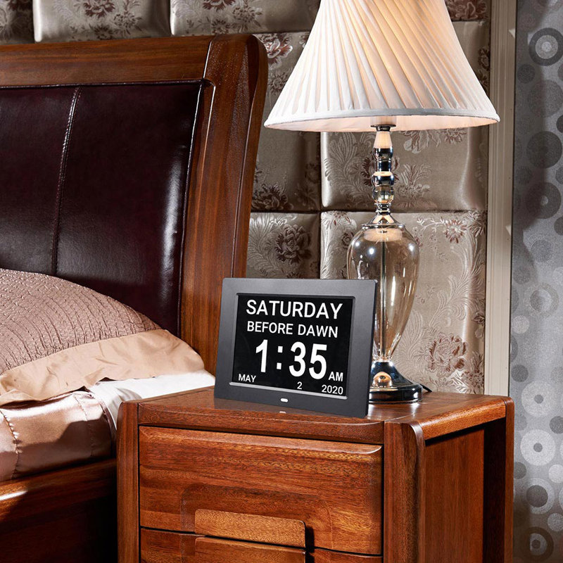06CLK001-8IN_wfv Digital Electric Tabletop Clock with Alarm, Black