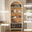 70" Tall Bar Cabinet, Arched Farmhouse Whiskey Station With Glass Doors-293939249