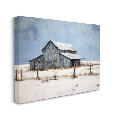 " Winter Barn Landscape " 2 - Pieces