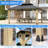 15 ft. W x 13 ft. D Outdoor Cedar Wooden Gazebo with Galvanized Steel Hardtop Double Roof-100085864