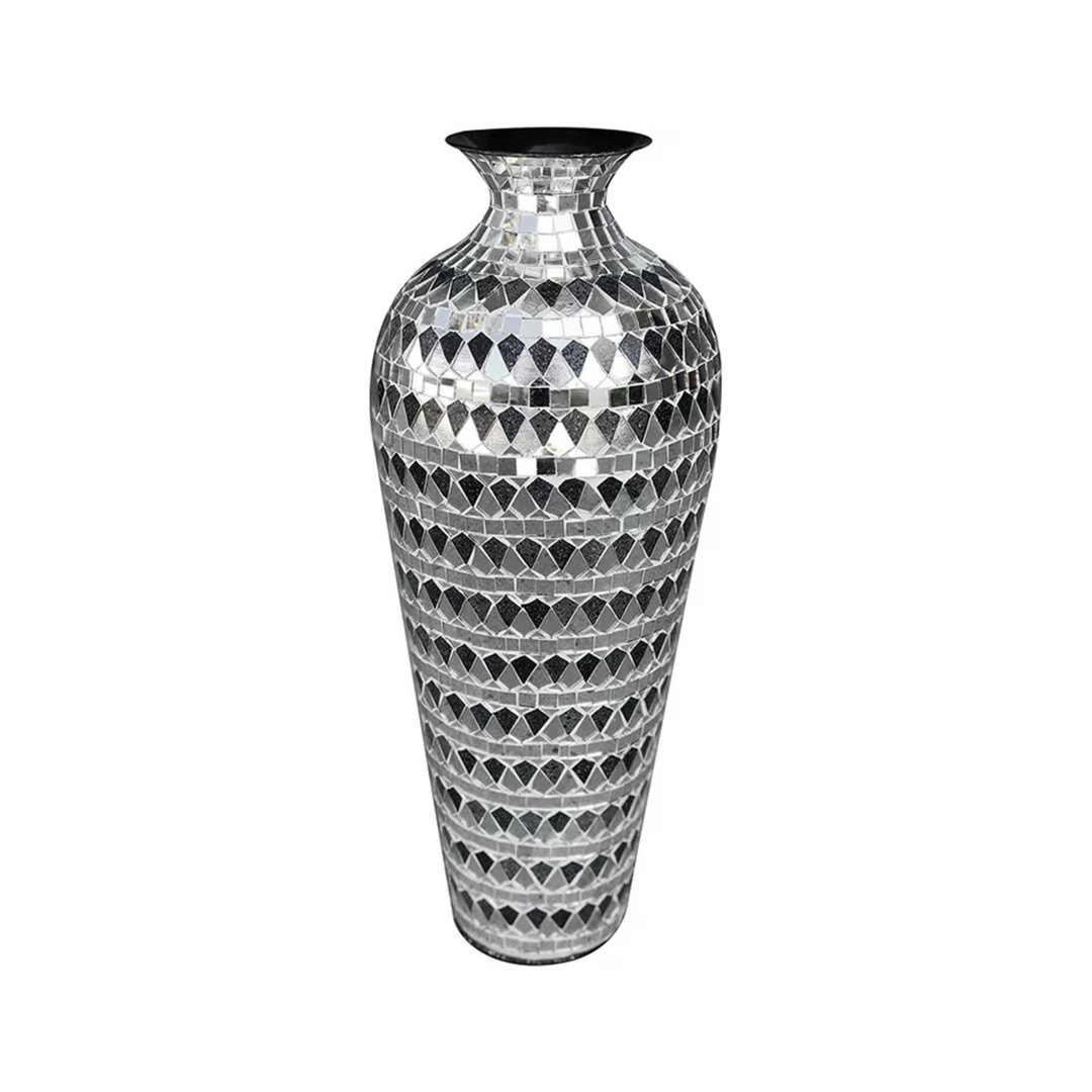Amparo Decorative Tall Floor Vase, 20" Tall vase, Glass Mosaic Vase World Menagerie 