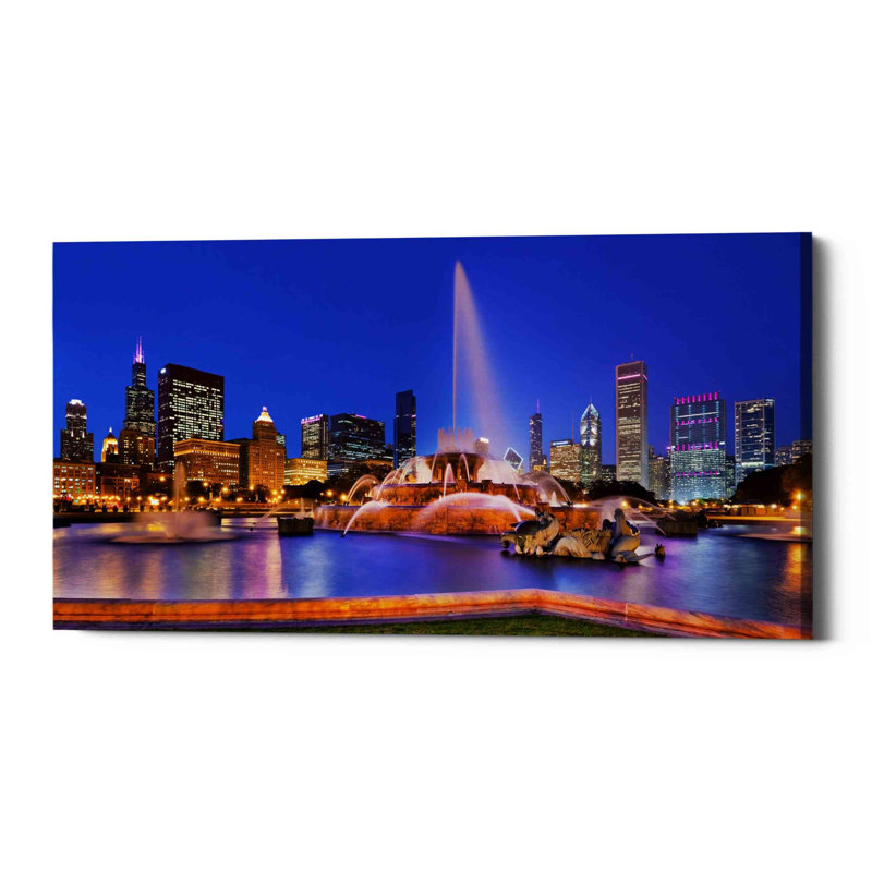 «Buckingham Fountain Pano», art mural sur toile, H 30 po x l 60 po