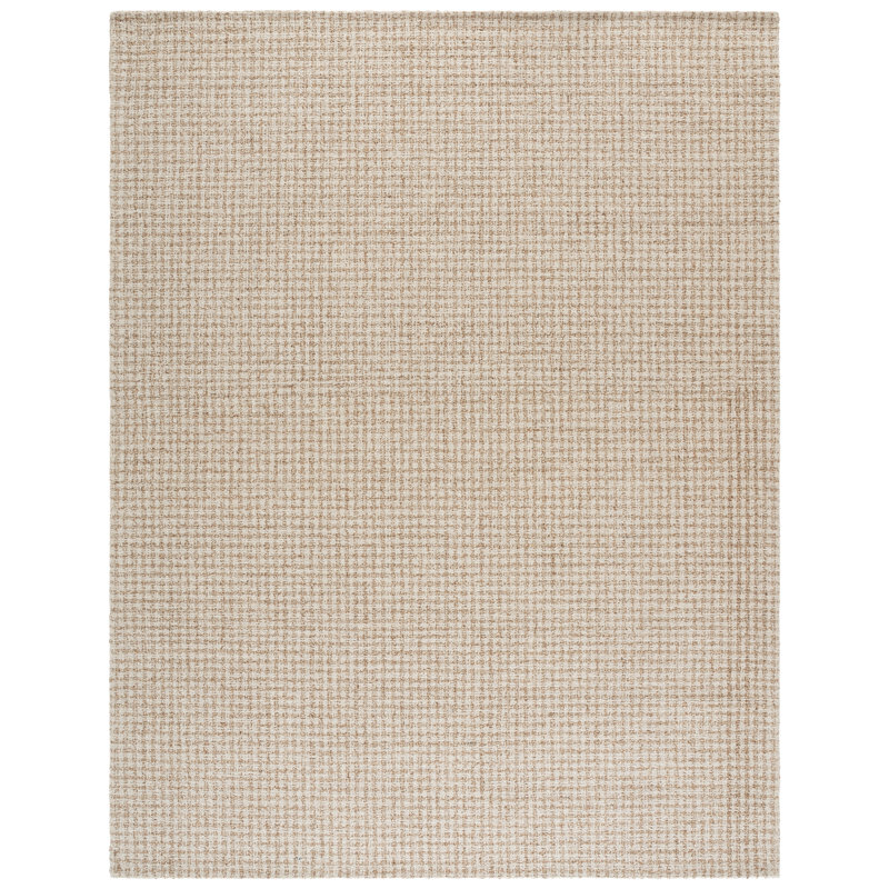 Tapis de couleur unie en coton et jute touffeté à la main Alletha, Rectangle 8 pi x 10 pi