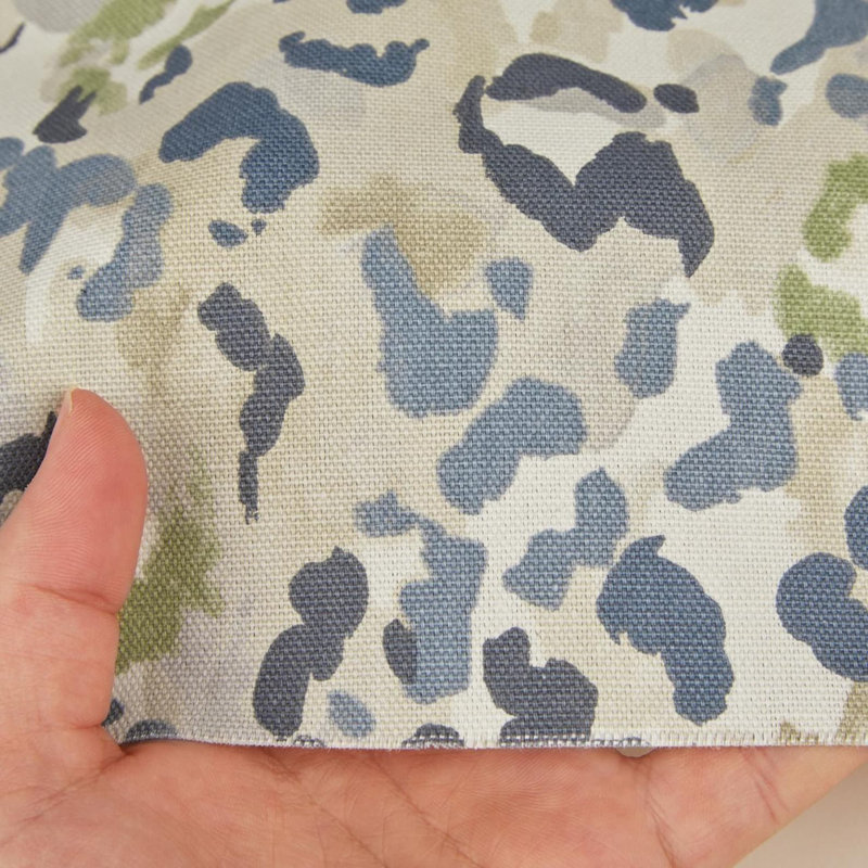 Housse de coussin bleu, beige et vert, H 19 po x l 19 po, Carré