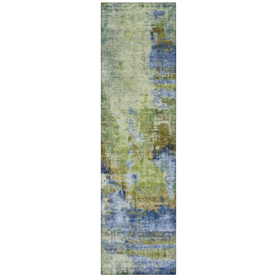 Machine Washable Indoor/Outdoor Chantille ACN2300 Abstract Rug