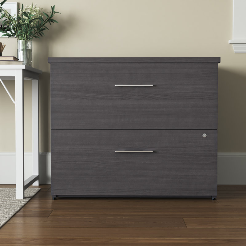 Office 500 36" Wide 2 -Drawer File Cabinet, Storm Gray
