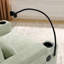 Canapé inclinable simple avec dossier réglable manuellement, port de charge USB sur le côté de l'accoudoir, support pour téléphone inclus, rangement caché pour l'accoudoir et repose-pieds de rangement assorti - cyan-1460197467