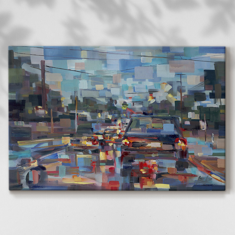 Red Traffic-Gallery Wrapped Canvas, 18" H x 27" W