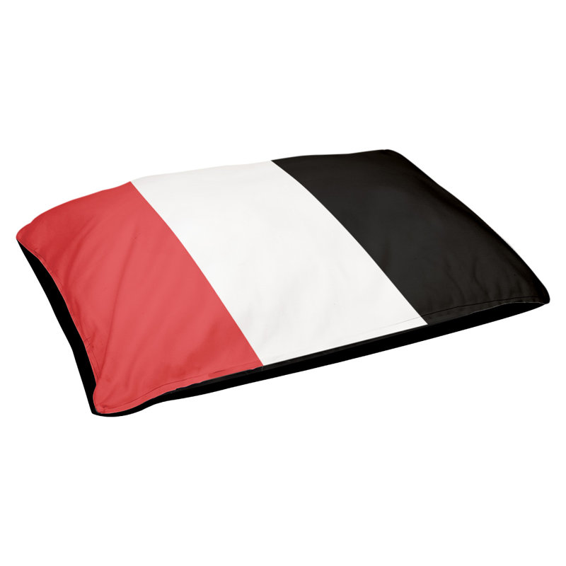 Coussin rectangulaire designer Kansas City, Grand (L 40 po x l 50 po), Rouge / blanc / noir