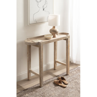 Jovie Scalloped Mango Wood Entryway Console Table