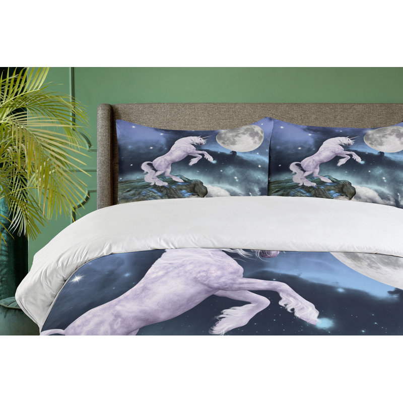 Unicorn Modern & Contemporary Polyester Duvet Cover, Queen