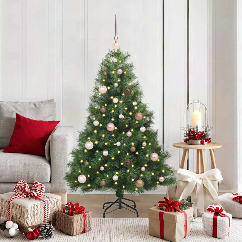  Artificial Christmas Tree with 150 LEDs Green PE and PVC, Cooper, 4.92' H