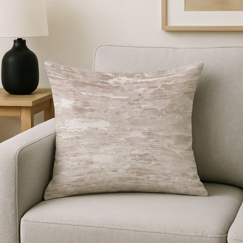 Coussin décoratif intérieur et extérieur Modern, Carré 16 po, Beige