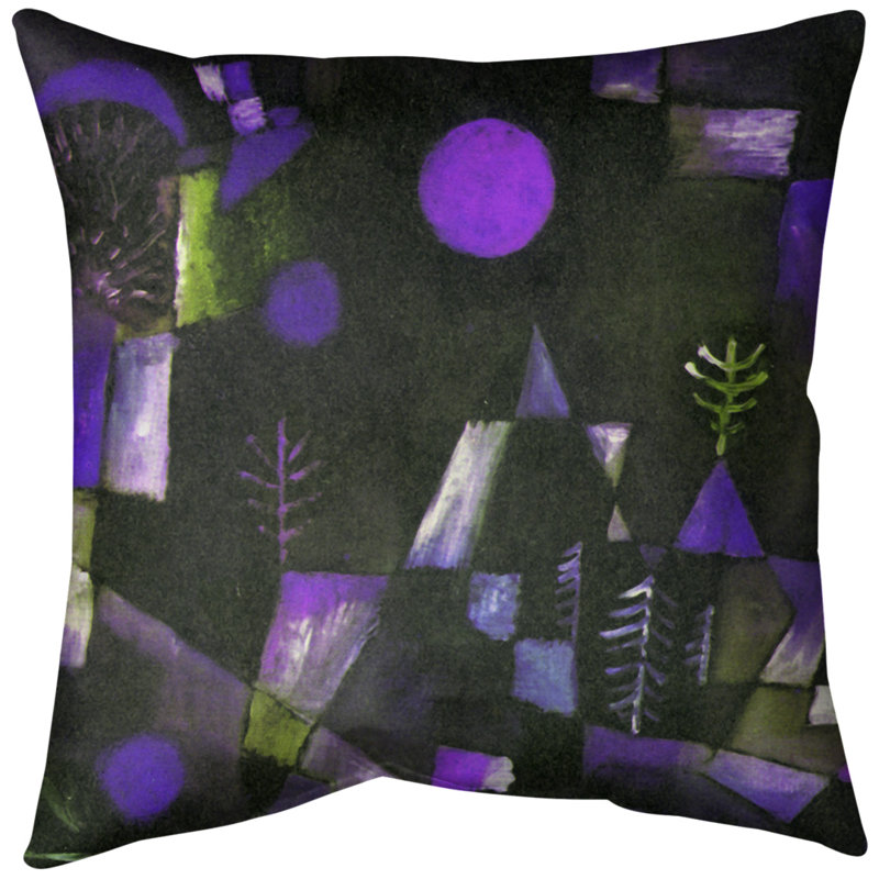 Coussin euro full moon, Mauve, Faux lin