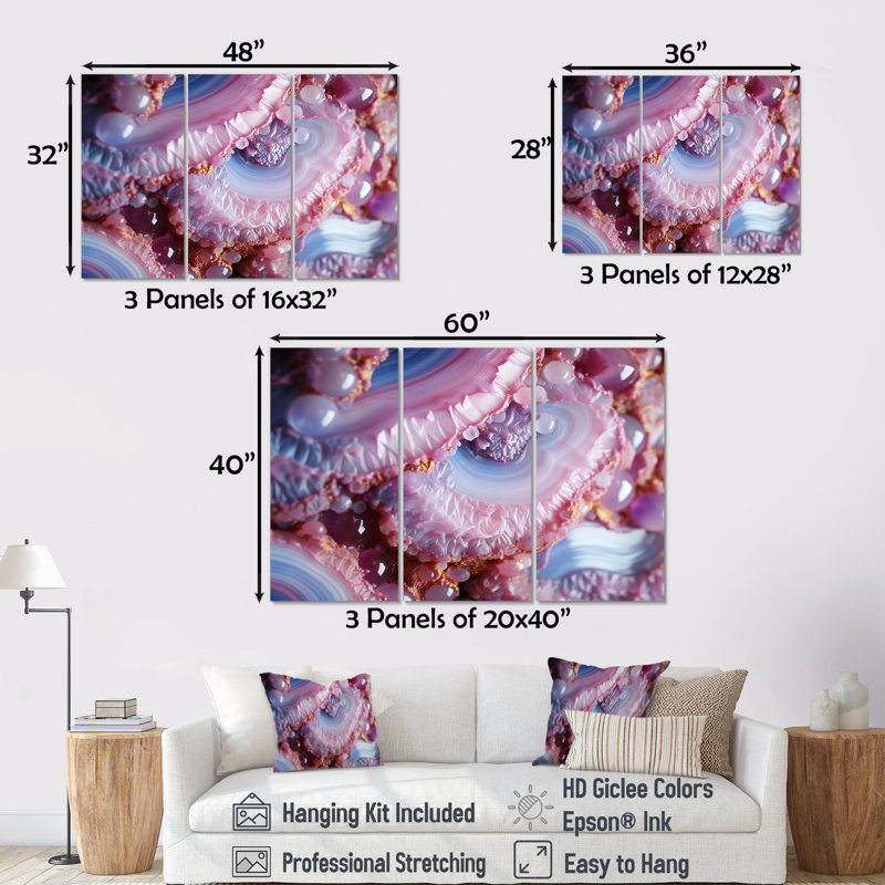 Maximo - Ensemble de décoration murale en marbre, Toile tendue, H 40 po x l 60 po x P 1 po