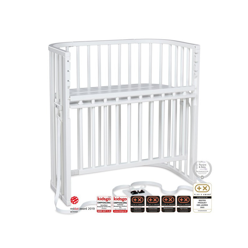babybay Boxspring Comfort Plus co-sleeper, Lacquered White