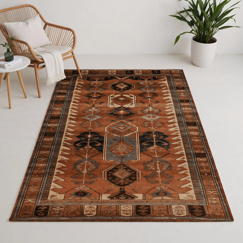 Tapis turc intérieur et extérieur brun, Rectangle 5 pi x 7 pi
