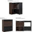 Armoire de rangement rotative à 90 degrés de 2 armoires de rangement multifonctionnelles de 32,5 po à 58,8 po de largeur, pour couloir, salon noir et noyer avec tiroir, buffet rotatif, bureau extensible, salle à manger