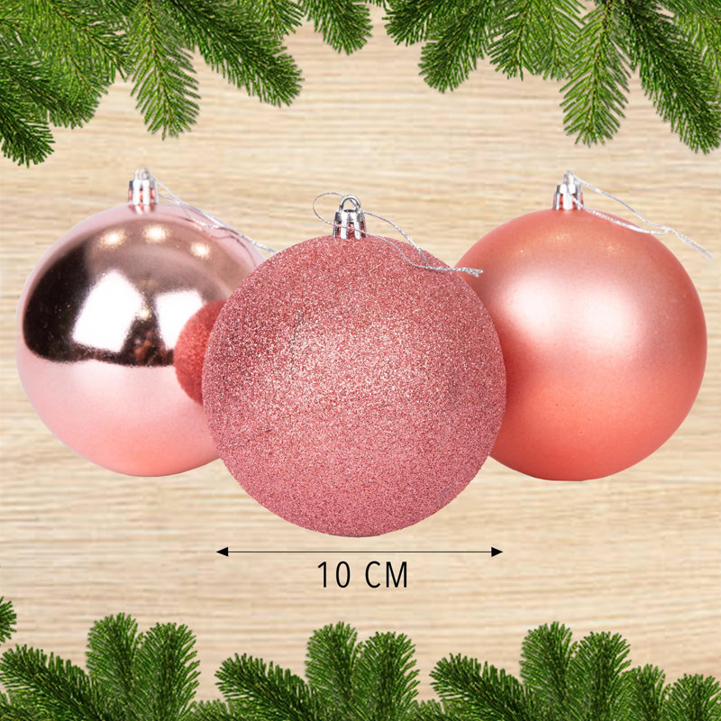 Polyvinyl Chloride (PVC) Bauble, 10cm H x 10cm W x 10cm D, Rose Gold
