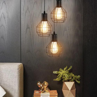 3 - Light Black Caged Pendant