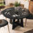 47'' Round Base Wood Farmhouse Dining Table for 4-6 People - Rustic Kitchen & Dining Room Table with Cross Legs-2103763943