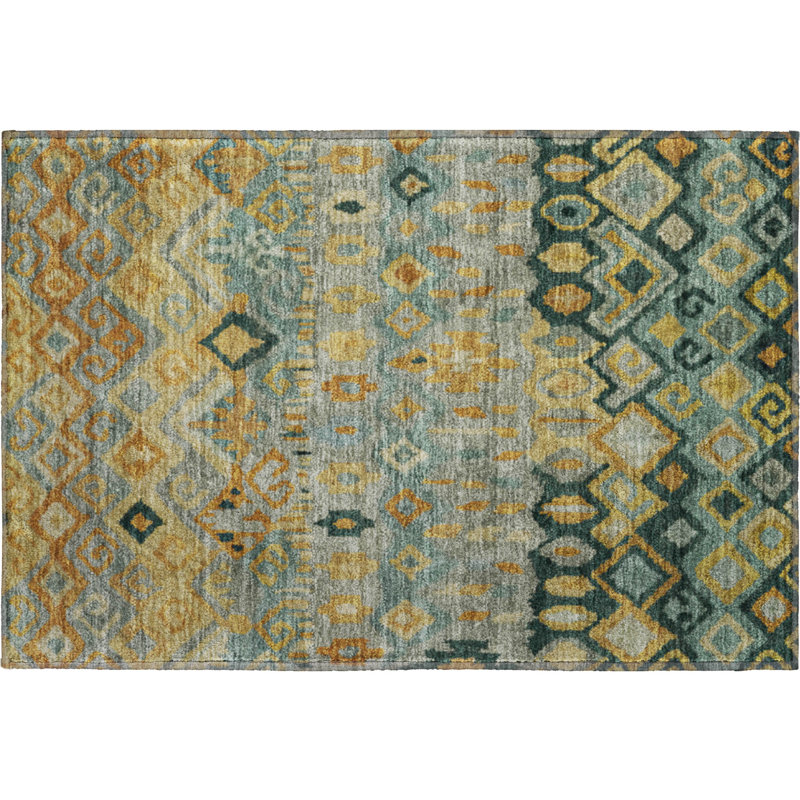 Premium Machine Washable Mayfield AMF2303 Casual Rug, 1'8" x 2'6", Green