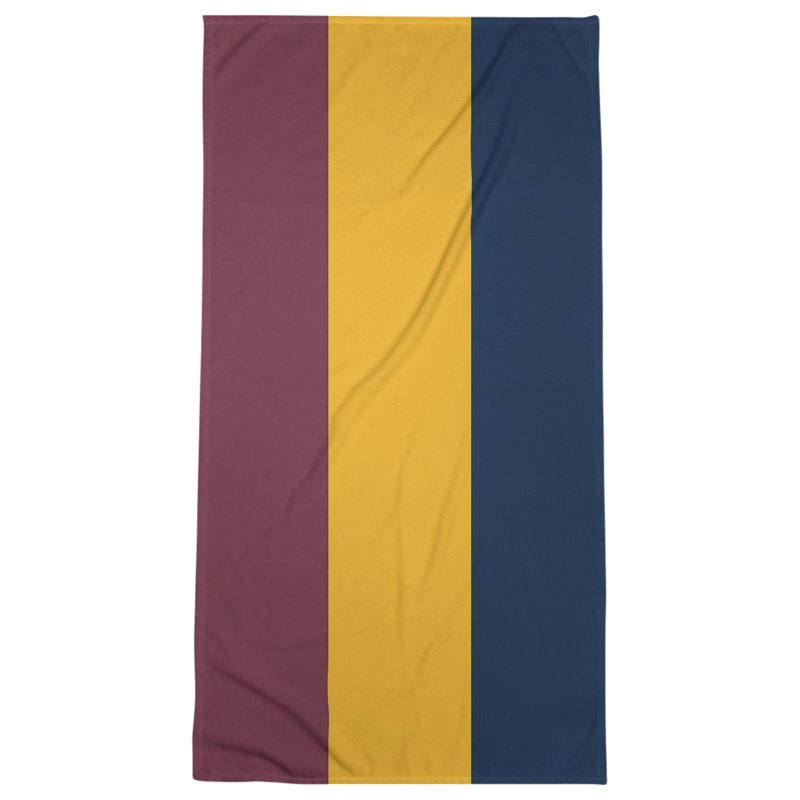 Lightweight Beach Towel, Wine/Gold/Navy Blue