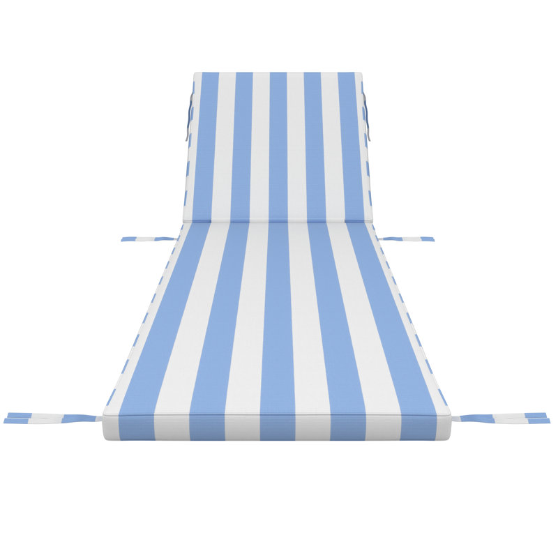 Outdoor Chaise Cushion With Sunbrella Fabric, 26" W x 80" D, Sunbrella® Refuge Ocean