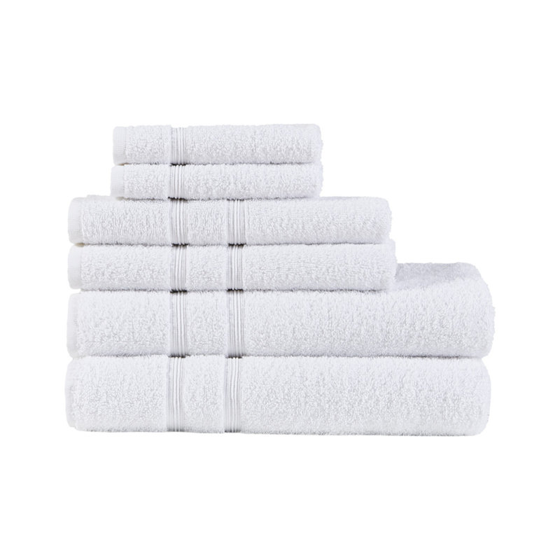 100% Turkish Cotton 6 Piece Towel Set, White