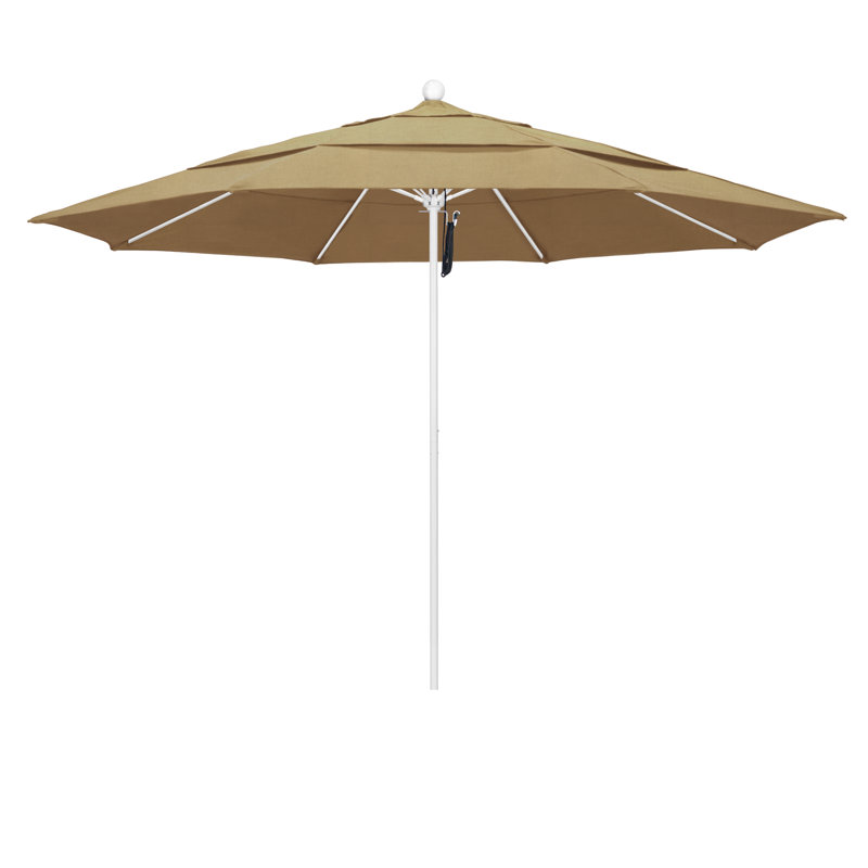Parasol de marché 11 pi Silva, Pierre noire, Toile Sunbrella® beige chiné