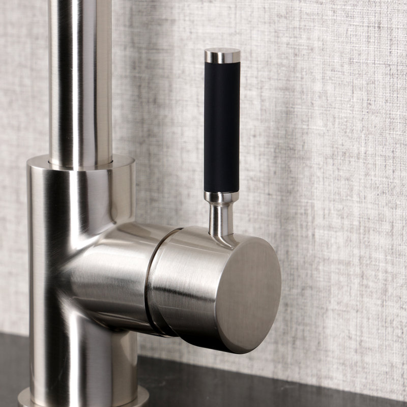 Robinet pour vasque à poignée simple 1 trou Kaiser Kingston, Nickel brossé