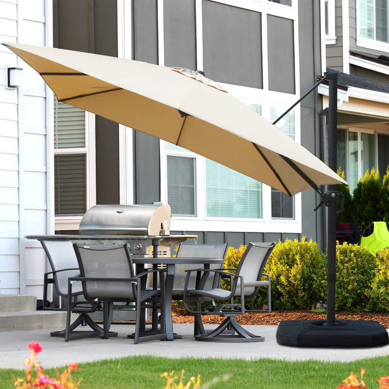 Parasol en porte-à-faux Shellise, 11,48 pi x 8,86 pi, Beige