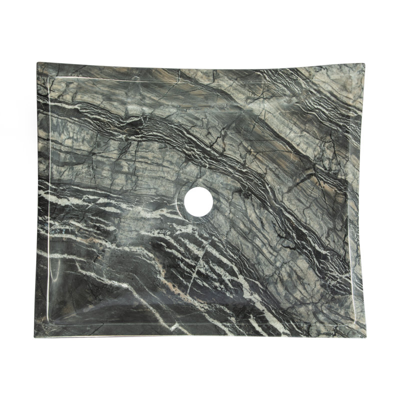 Eden Bath 14.75'' Black Stone Rectangular Bathroom Sink