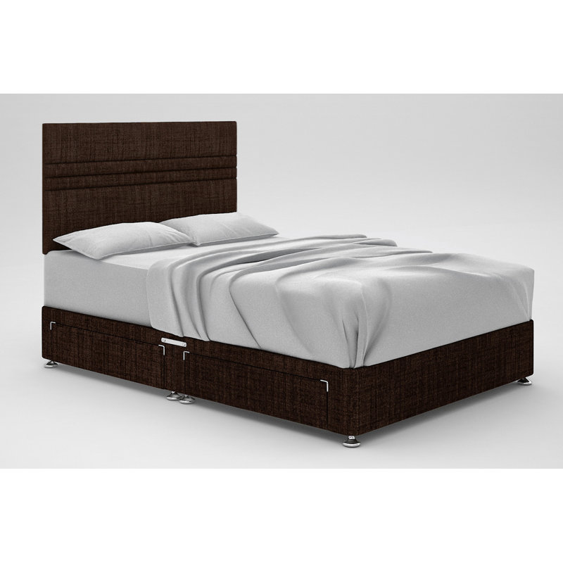Ostara Upholstered Divan Bed, 4 Drawers, Sky, Small Double