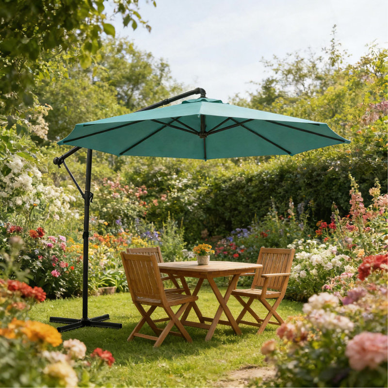 Parasol suspendu d'extérieur suspendu, parasol de patio, Bleu ciel