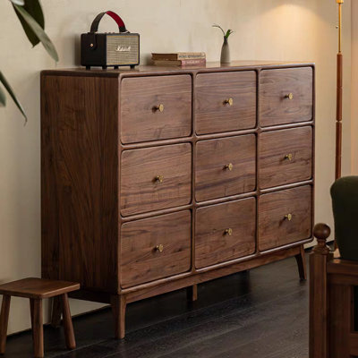 Commode d'appoint simple en noyer noir