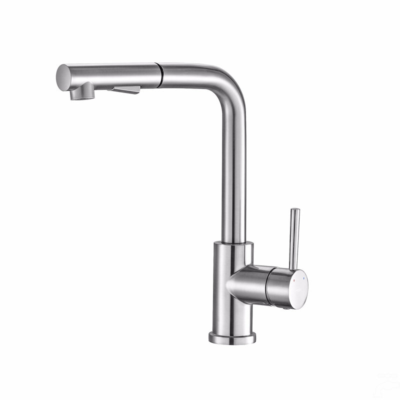 Robinets de cuisine avec douchette extractible, robinet d'évier de cuisine à poignée simple avec douchette extractible