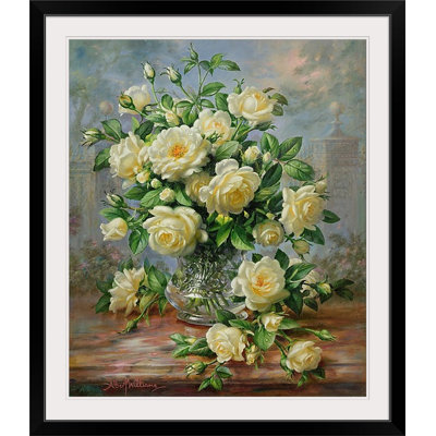 Bilst " Princess Diana Roses in a Cut Glass Vase " by Albert Williams Oil Print