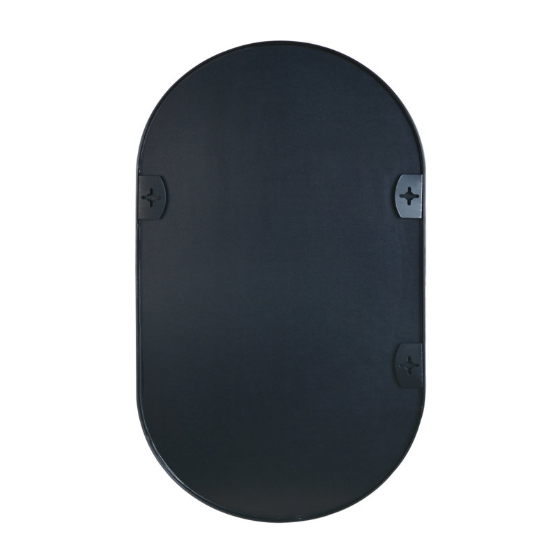 Miroir ovale en métal 20 pouces, Noir