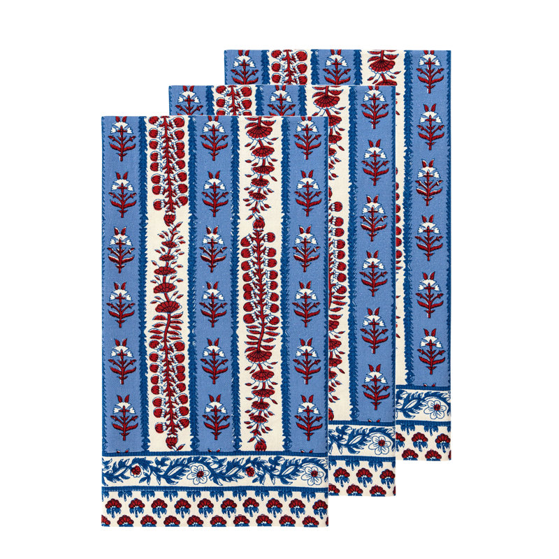 Avignon Provence Tea Towels 20" x 30", Red/Blue